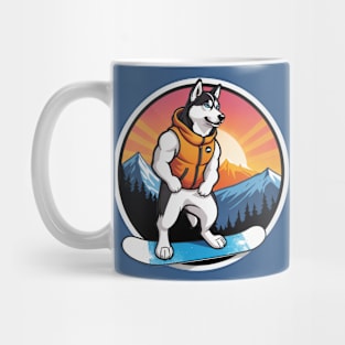 Hero Husky Snowboarder Mug